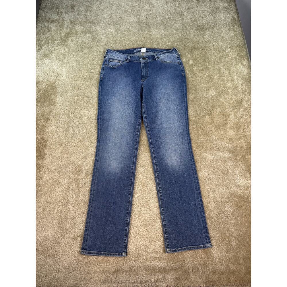 Eddie Bauer Women’s size 10 Slightly Curvy Straight Leg Denim Blue Jeans B602